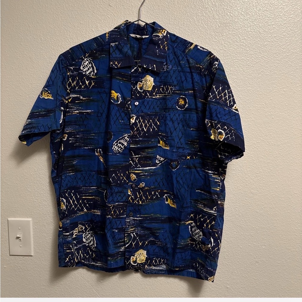 Blue Hawaiian Patterned Men's Shirt
